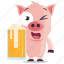 beer, drink, emoji, emoticon, pig, smiley, sticker 