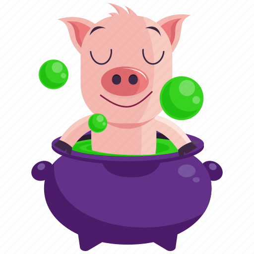 Cauldron, emoji, emoticon, pig, potion, smiley, sticker icon - Download on Iconfinder