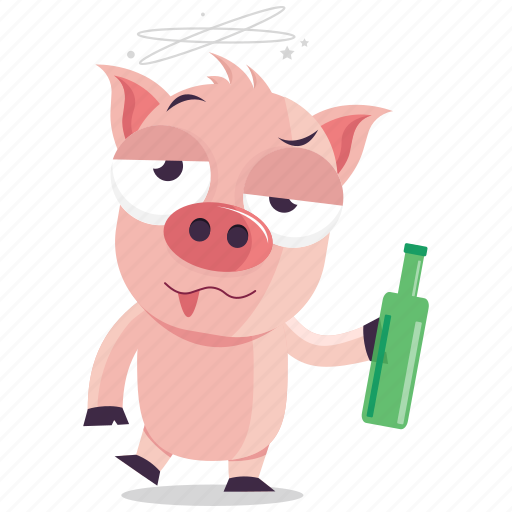 Drink, drunk, emoji, emoticon, pig, smiley, sticker icon - Download on Iconfinder