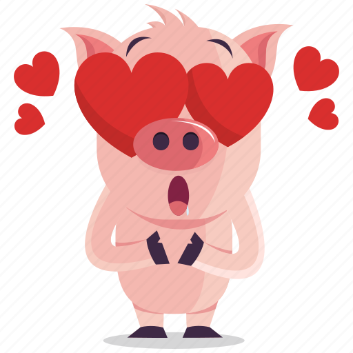 Emoji, emoticon, in, love, pig, smiley, sticker icon - Download on Iconfinder