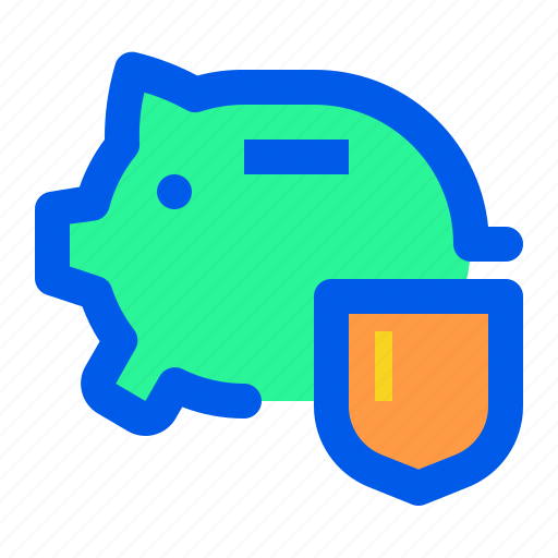 Bank, piggy, save, saving, shield icon - Download on Iconfinder