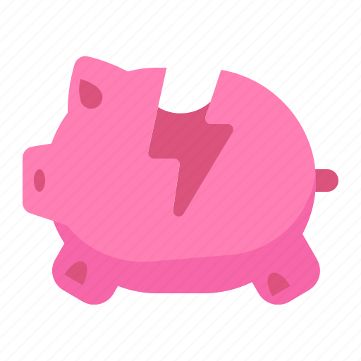 Bank, broken, piggy, save, saving icon - Download on Iconfinder