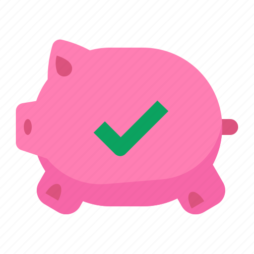 Bank, check, mark, piggy, save, saving icon - Download on Iconfinder