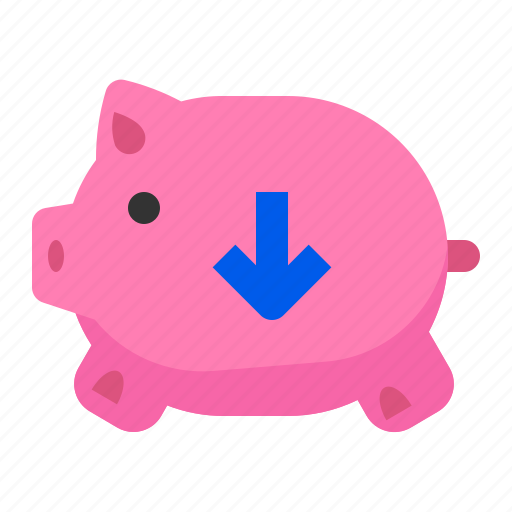 Arrow, bank, down, piggy, save, saving icon - Download on Iconfinder