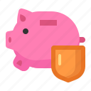 bank, piggy, save, saving, shield
