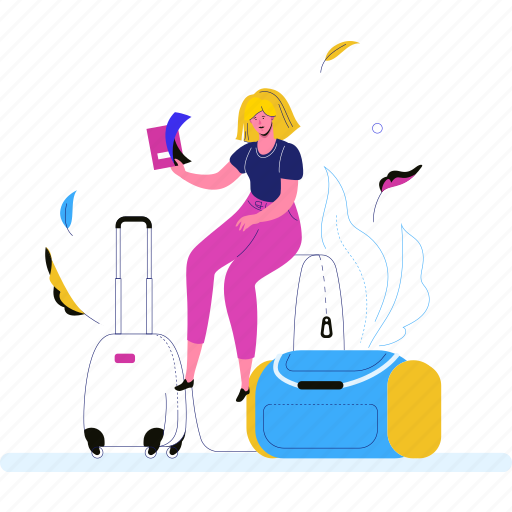 Baggage, packing, vacation, travel illustration - Download on Iconfinder