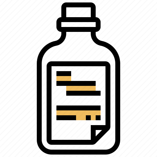Bottle, castaway, glass, letter, message icon - Download on Iconfinder