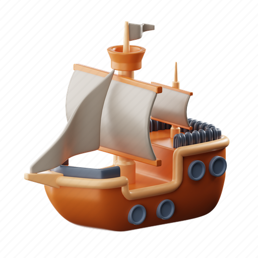 Pirates, ship, sport, pirate, treasure, sea, pirates ship 3D illustration - Download on Iconfinder