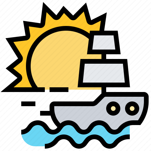 Ocean, sailboat, sunset, vacation, yacht icon - Download on Iconfinder