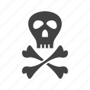 crossbones, danger, pirate, sign, skeleton, skull, wheel