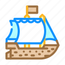 ship, pirate, sea, robber, floating, ocean, flag