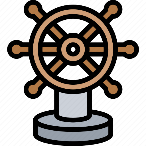 Steering, wheel, boat, rudder, nautical icon - Download on Iconfinder