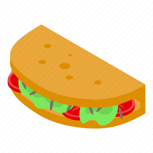 Pita, bread, isometric icon - Download on Iconfinder