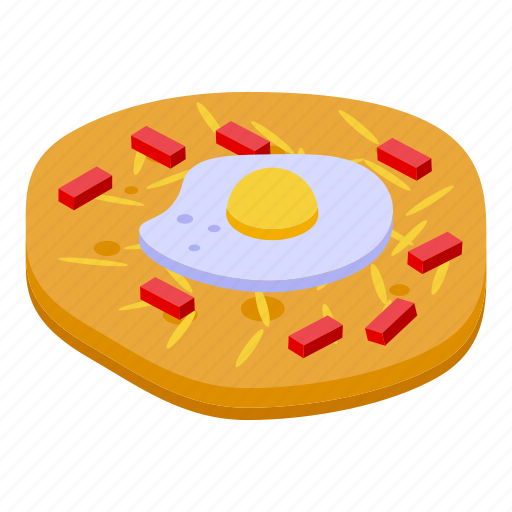 Pita, bread, egg, isometric icon - Download on Iconfinder
