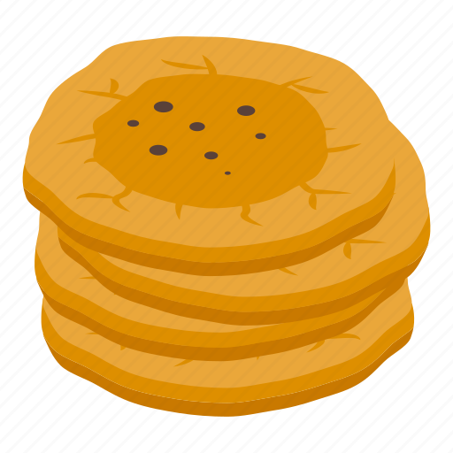 Pita, bread, stack, isometric icon - Download on Iconfinder