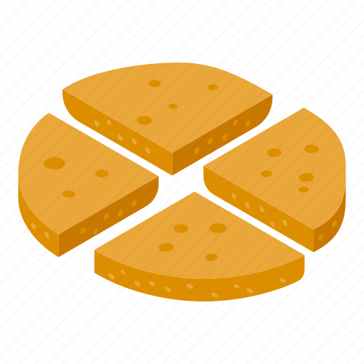 Pita, bread, cutted, isometric icon - Download on Iconfinder