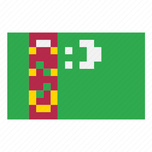 Flag, country, game, nintendo, turkmenistan, asia, pixelart icon - Download on Iconfinder