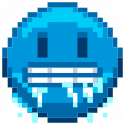 Cold, freeze, emoji, sticker, emoticon, pixel art icon - Download on Iconfinder