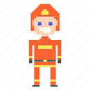 avatar, fireman, man, person, pixels 