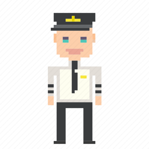 Airplane, man, person, pilot, pixels icon - Download on Iconfinder
