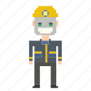 avatar, man, miner, person, pixels 