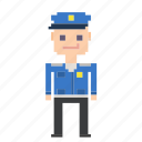 avatar, cop, man, person, pixels, policeman 