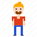 beard, male, man, person, pixels
