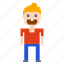 beard, male, man, person, pixels 
