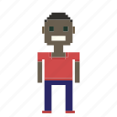 avatar, black, male, man, person, pixels