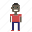 avatar, black, male, man, person, pixels 