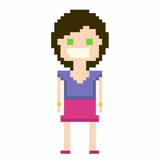 Avatar, female, girl, person, pixels, woman icon - Download on Iconfinder