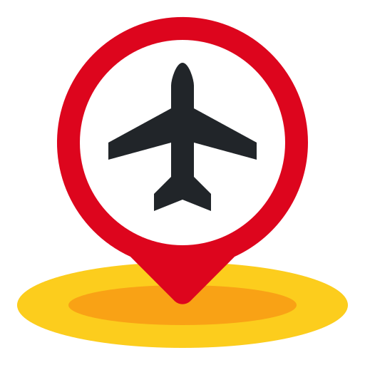 Airport, airplane, maps, location, placeholder, pin icon - Free download