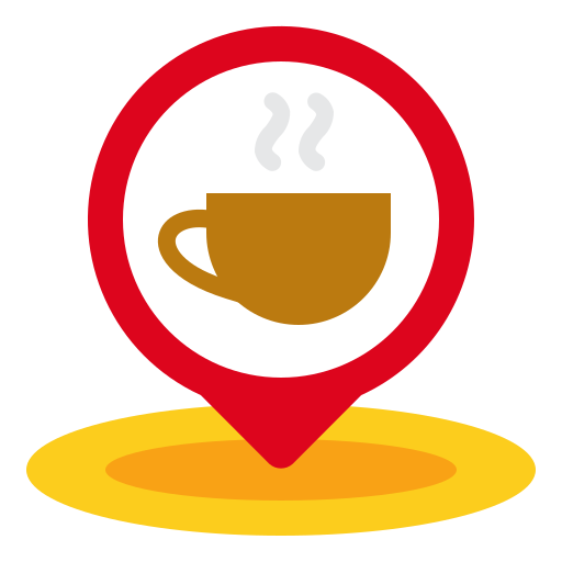 Coffee, shop, maps, location, placeholder, pin icon - Free download