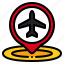 airport, airplane, maps, location, placeholder, pin 