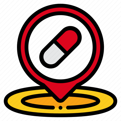 Pharmacy, medicine, maps, location, placeholder, pin icon - Download on Iconfinder