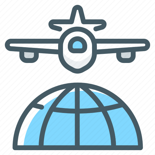 Airplane, globe, charter, flight, plane, charter flight, government flight icon - Download on Iconfinder