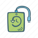backup, file, harddrive, hdd, sdd, time icon 