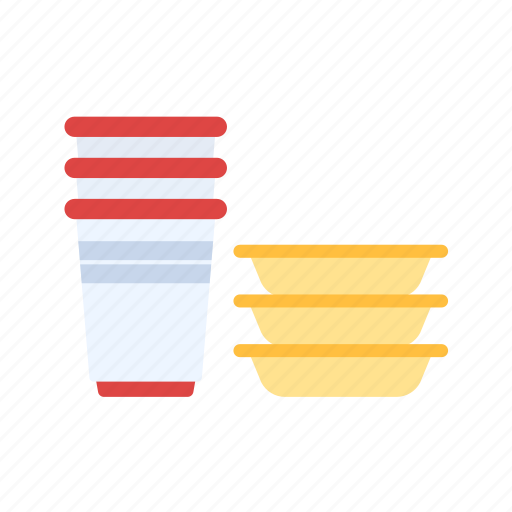 Disposable, cup, jar, mug, plate, spoon, bag icon - Download on Iconfinder