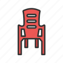 chair, plastic chair, furniture, office, armchair, rolling, moving, deck