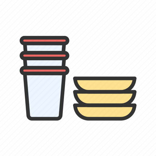 Disposable, cup, jar, mug, plate, spoon, bag icon - Download on Iconfinder