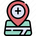 hospital, location, mark, maps, and, healthcare, map, pointer, placeholder