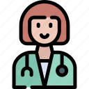 doctor, female, physician, stethoscope, professions, and, jobs, surgeon