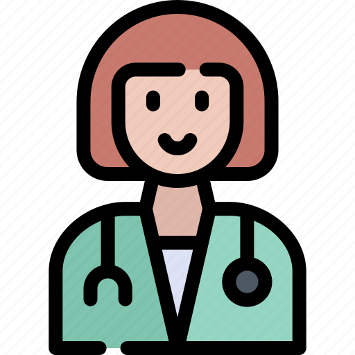 Doctor, female, physician, stethoscope, professions, and, jobs icon - Download on Iconfinder