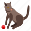 brown, playful, cat, isometric 