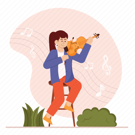 Woman, playing, violin, woman playing violin, music, performer, girl playing violin icon - Download on Iconfinder
