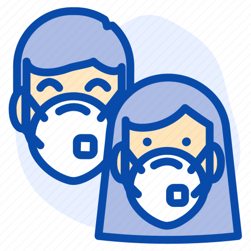 2people, air pollution, mask, men, protect, wearing, women icon - Download on Iconfinder