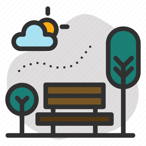 Air pollution, chair, garden, outdoor, outside, park, tree icon - Download on Iconfinder