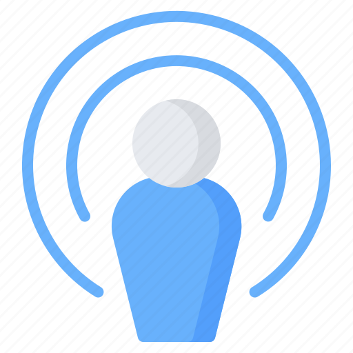 Podcaster, broadcast, communication, podcast, signal, radio, transmission icon - Download on Iconfinder