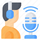 microphone, broadcaster, radio, avatar, podcast, host, podcaster 