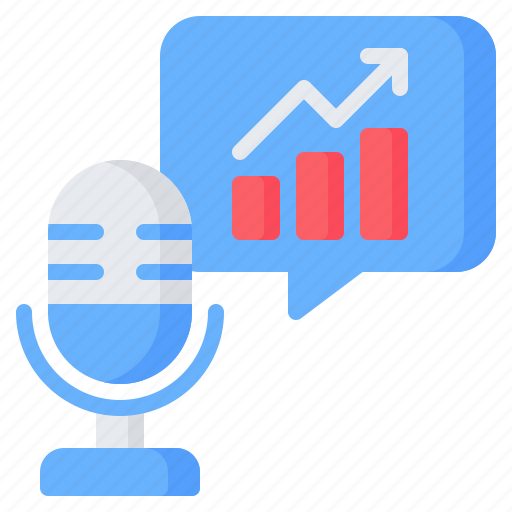 Audio, graph, microphone, bubble chat, chart, podcast, business icon - Download on Iconfinder